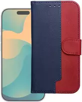 Dėklas Oem Flip case for iPhone 17 PRO MAX Split Book navy and red