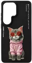 Dėklas Nimmy Glasses Cool Cat, skirtas Samsung Galaxy S26 Ultra, juodas