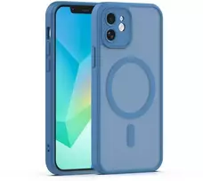 Telforceone Tamsiai mėlynas „Mag Matt“ dėklas, skirtas „iPhone 12 6,1“ telefonui, apsaugantis kamerą.