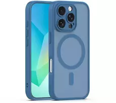 Telforceone Tamsiai mėlynas „Mag Matt“ dėklas, skirtas „iPhone 16 Pro Max 6,9“ telefonui, apsaugantis kamerą.