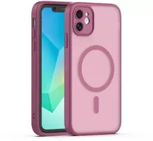 Telforceone „Mag Matt“ dėklas, skirtas „iPhone 11“ bordo spalvos kameros apsaugai