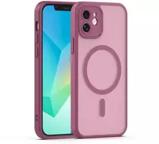 Telforceone „Mag Matt“ dėklas, skirtas „iPhone 12 6,1“ bordo spalvos kameros apsaugai