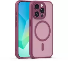 Telforceone „Mag Matt“ dėklas, skirtas „iPhone 15 Pro 6,1“ su bordo spalvos kameros apsauga