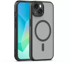 Telforceone „Mag Matt“ dėklas, skirtas „iPhone 15 6,1“ telefonui, juodas, su apsauga nuo kameros.