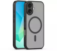 Telforceone „Mag Matt“ dėklas, skirtas „iPhone 16 6,1“ telefonui, juodas, su apsauga nuo kameros.