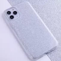 Telforceone Blizgantis dėklas, skirtas „iPhone 17“, sidabrinis