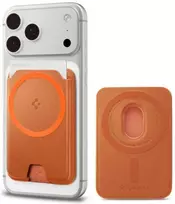 Dėklas Spigen Valentinus MAgFit+ MagSafe Universal Magnetic Card Holder Metallic oranžinės spalvos