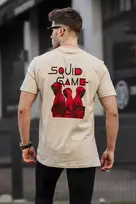 Vyriški rusvos spalvos marškinėliai Squid Game