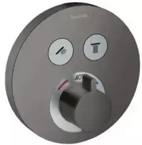 termostata ShowerSelect S virsapmetuma daļa, ar 2 izejām, brushed juodas chrome