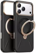 Dėklas Torras Ostand Q3 Vegskin, obsidianinė juoda — iPhone 17 Pro Max