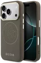Guess Perforated 4G MagSafe dėklas iPhone 17 Pro Max, rudas