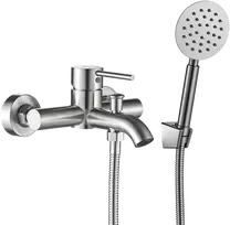 Vonios maišytuvas su dušo komplektu Kuchinox NOIA, BNK_211D, Brushed steel