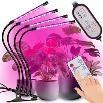 RTO - 4x augalų augimo lempos 80x LED pilno spektro 36w + nuotolinio valdymo pultas - e949-1