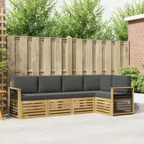 Lauko sofos komplektas 5 vnt. Balta ir antracito Poliesteris