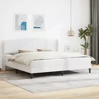 Lova Lovos rėmas su galvūgalio Balta 200 x 200 cm Dirbtinė oda