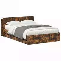 Lova Lovos rėmas su saugojimu ir nugara Dūminio ąžuolo 135 x 190 cm