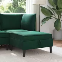 Sofa Sofos pufas su saugojimo funkcija Tamsiai žalia Aksomas