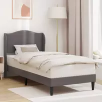 Lova Lovos rėmas su galvūgalio Pilka 90 x 190 cm Dirbtinė oda