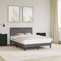 Lova Lovos rėmas su LED juostelėmis Pilka 120 x 190 cm Dirbtinė oda