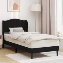 Lova Lovos rėmas su galvūgalio Juoda 90 x 200 cm Dirbtinė oda