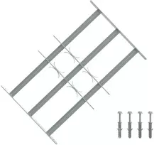 Langų saugos grotelės su 3 skersinėmis 3 pcs 430-740 mm