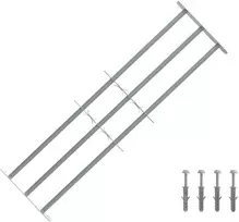 Langų saugos grotelės su 3 skersinėmis 3 pcs 930-1740 mm