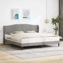 Lova Lovos rėmas su galvūgalio Šviesiai pilka 180 x 200 cm Aksomas