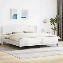 Lova Lovos rėmas su galvūgalio Balta 180 x 200 cm Dirbtinė oda