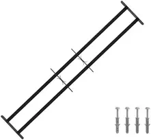 Langų saugos grotelės su 2 skersiniais 3 pcs 93-174 cm