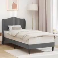 Lova Lovos rėmas su galvūgalio Tamsiai pilka 80 x 200 cm Aksomas