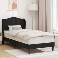 Lova Lovos rėmas su galvūgalio Juoda 90 x 200 cm Aksomas