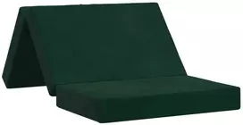Čiužinys Sulankstomas Sofos Lova 100 x 67 x 45 cm Tamsiai žalia
