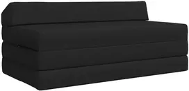 Sofa Sulankstomas Sofos Lova Juoda 120 x 60 x 49 cm Audinys