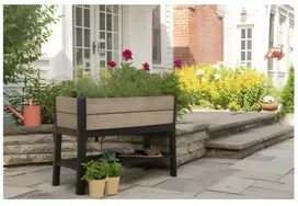 Keter Puku pods Deco Elevated Garden Bed 48L Walnut ()