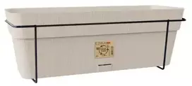 Stefanplast Balkona komplekts ar automatiskas laistisanas sistemu un metala balstu 50x18x17cm balts ()