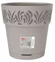 Stefanplast Gėlių vazonas su padėklu Gaia Ø25x25cm šviesiai pilka