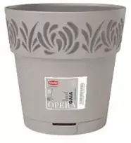 Stefanplast gėlių vazonas su padėklu Gaia Ø15x15cm šviesiai pilka
