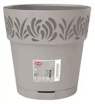 Stefanplast Gėlių vazonas su padėklu Gaia Ø20x19cm šviesiai pilka