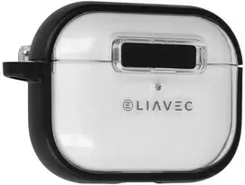 Liavec SlideLock dėklas telefonui Apple AirPods Pro 3 transparent-juodas