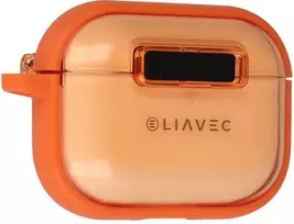 Liavec SlideLock dėklas telefonui Apple AirPods Pro 3 transparent-oranžinis