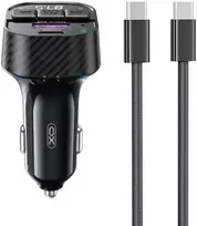Transmiter FM XO XO transmiter BCC17 FM ład. sam. 30W Bluetooth juoda + kabelis USB-C/USB-C