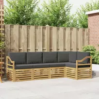 Lauko sofos komplektas 5 pcs Balta ir antracito