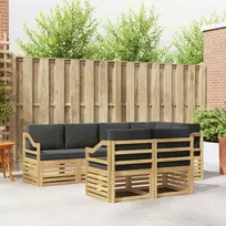Lauko sofos komplektas 7 pcs Balta ir antracito