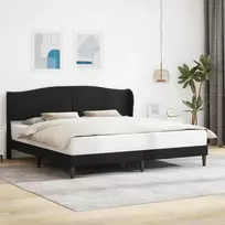 Lova Lovos rėmas su galvūgalio Juoda 200 x 200 cm Dirbtinė oda