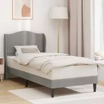 Lova Lovos rėmas su galvūgalio Šviesiai pilka 90 x 200 cm Aksomas