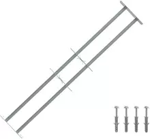 Langų saugos grotelės su 2 skersiniais 3 pcs 930-1740 mm