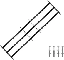 Langų saugos grotelės su 3 skersinėmis 3 pcs 93-174 cm