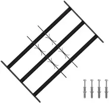 Langų saugos grotelės su 3 skersinėmis 3 pcs 43-74 cm