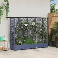 Pakeltas lovas su trelėmis ir stogu Pilka 202,5 x 40 x 123 cm