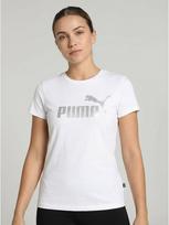 PUMA Moteriški marškinėliai trumpomis rankovėmis, ESS+METALLIC LOGO TEE